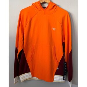Paper Planes Hoodie Mens Large Colorblock Orange Maroon Sunset Sweatshirt NWT